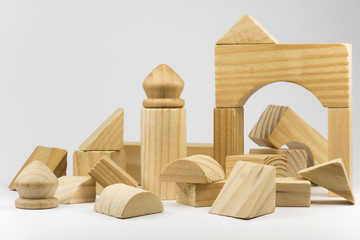 Fototapeta na wymiar Wooden building blocks.
