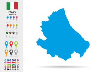 Map of Abruzzo in Italy