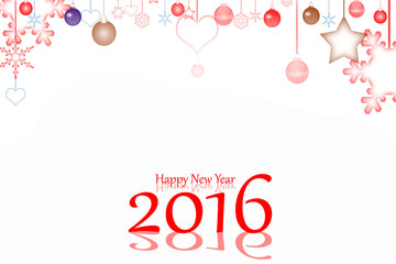 Happy New Year 2016 and snow background