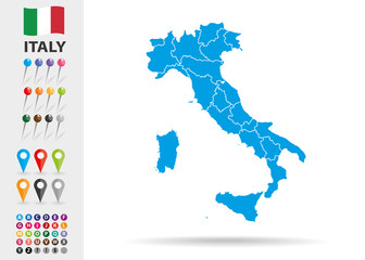 Map of Italy in Europe