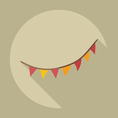 Flat modern design with shadow icons garland