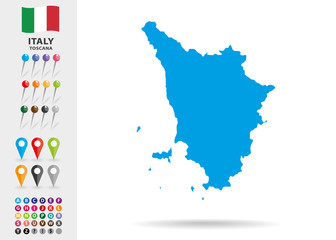Map of Toscana in Italy