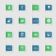 Set, a collection of unique paper stickers optics