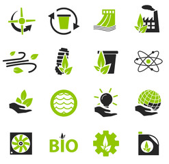 Eco energy icons set