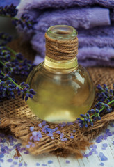 Obraz na płótnie Canvas Lavender, sea salt and oil