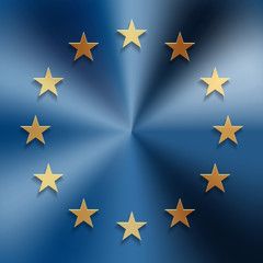 European Union flag on metal