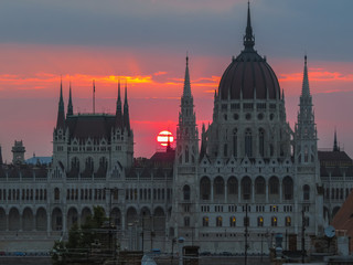 Parliament Building and roofs of Budapest