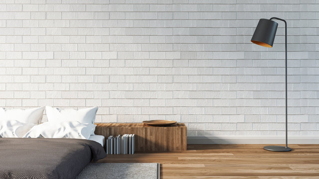 The Modern of Loft Bedroom / 3D render image