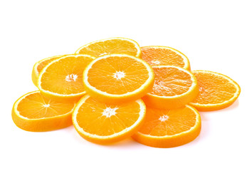 Sliced Orange fruit on white background