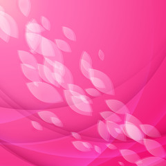 Fototapeta na wymiar Abstract pink background with falling petals