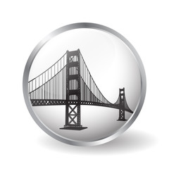 Golden Gate bridge button vector