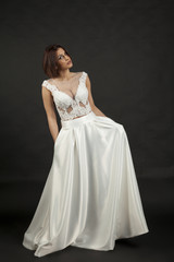 Fototapeta premium bride on black background