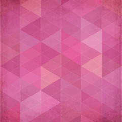 Abstract triangles vintage vector pink background