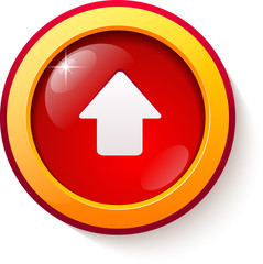 Red glass vector arrow button