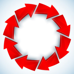 Red arrows closed vector circle