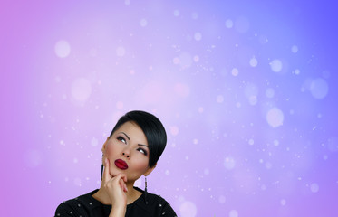 Beautiful girl thinking 