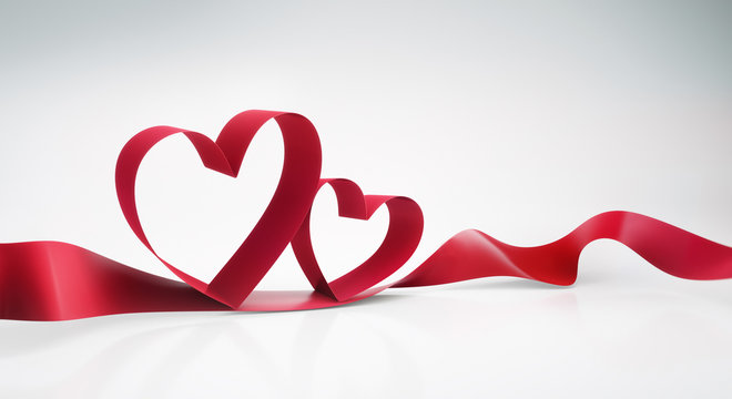 Valetinsherzen Rot auf Wei&szlig;