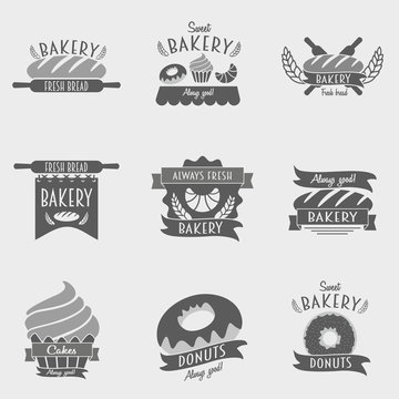 Set of bakery logos, labels, badges and design elements