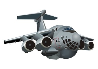 Vector Cartoon Military Cargo plane. Available EPS-10 vector format separated by groups and layers for easy edit