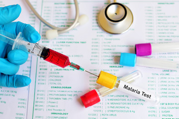 Blood sample for malaria test