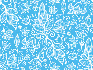 Abstract ornate shining flower seamless pattern