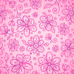 Fototapeta na wymiar Pink lacy vintage flowers vector seamless pattern