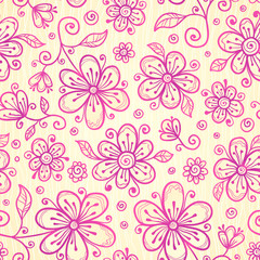 Fototapeta na wymiar Ornate vector doodle flowers background