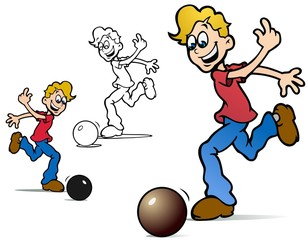 Guy bowling.  Includes black only and no gradient versions