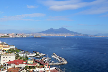 Fototapeta na wymiar NAPLES, ITALY - OCTOBER 16, 2015: Panorama of Naples. Naples is the capital of the Italian region Campania and the third-largest municipality in Italy.