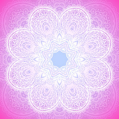 Indian ornament, mandala in pink