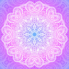 Indian ornament, mandala in pink