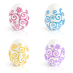 Ornate easter eggs vector set