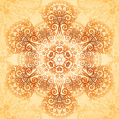 Ornate vintage circle pattern in mehndi style