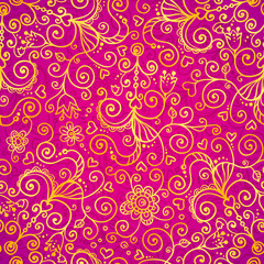 Vector doodles vintage ornate seamless pattern