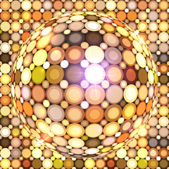 Obraz na płótnie Canvas Shining golden vector disco ball