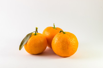 Tangerines isolated on white background