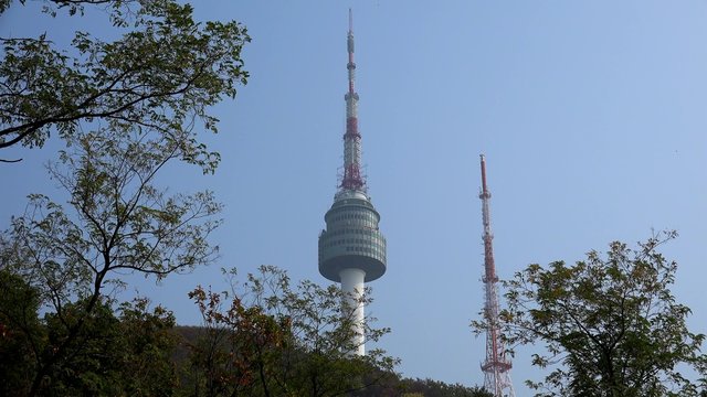 N Seoul Tower from the Namsan park.
