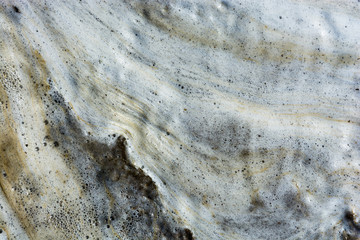 Beautiful texture of the foam on the salty lake Elton.