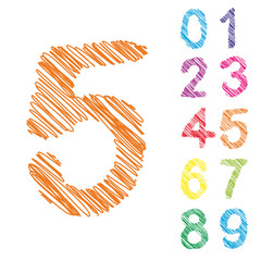 Vector conceptual sketch colorful child font collection