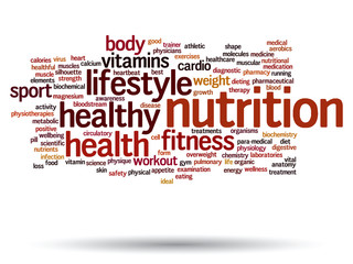 Vector conceptual health word cloud isolated