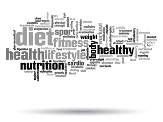 Vector conceptual health word cloud isolated