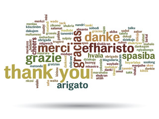 Vector conceptual thank you word cloud