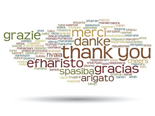 Vector conceptual thank you word cloud