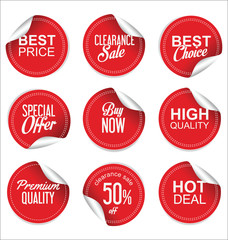 Collection of paper sale stickers