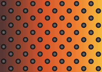 Metal perforated texture orange background