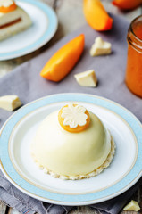 persimmon white chocolate cream cheese mousse cake