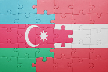 puzzle with the national flag of azerbaijan and austria