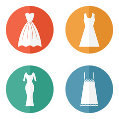 Woman dress icons