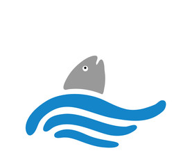 fish in water, logo