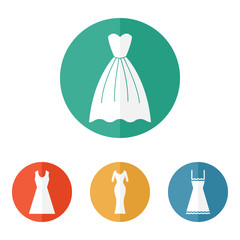 Woman dress icons